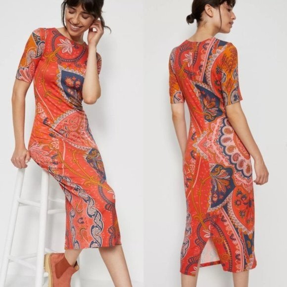 Anthropologie Dresses & Skirts - Anthropologie Farm Rio Giannina Knit Midi Dress XS NWT